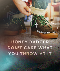 Honey Badger Work Boot Laces Heavy Duty W/Kevlar - Brown Black